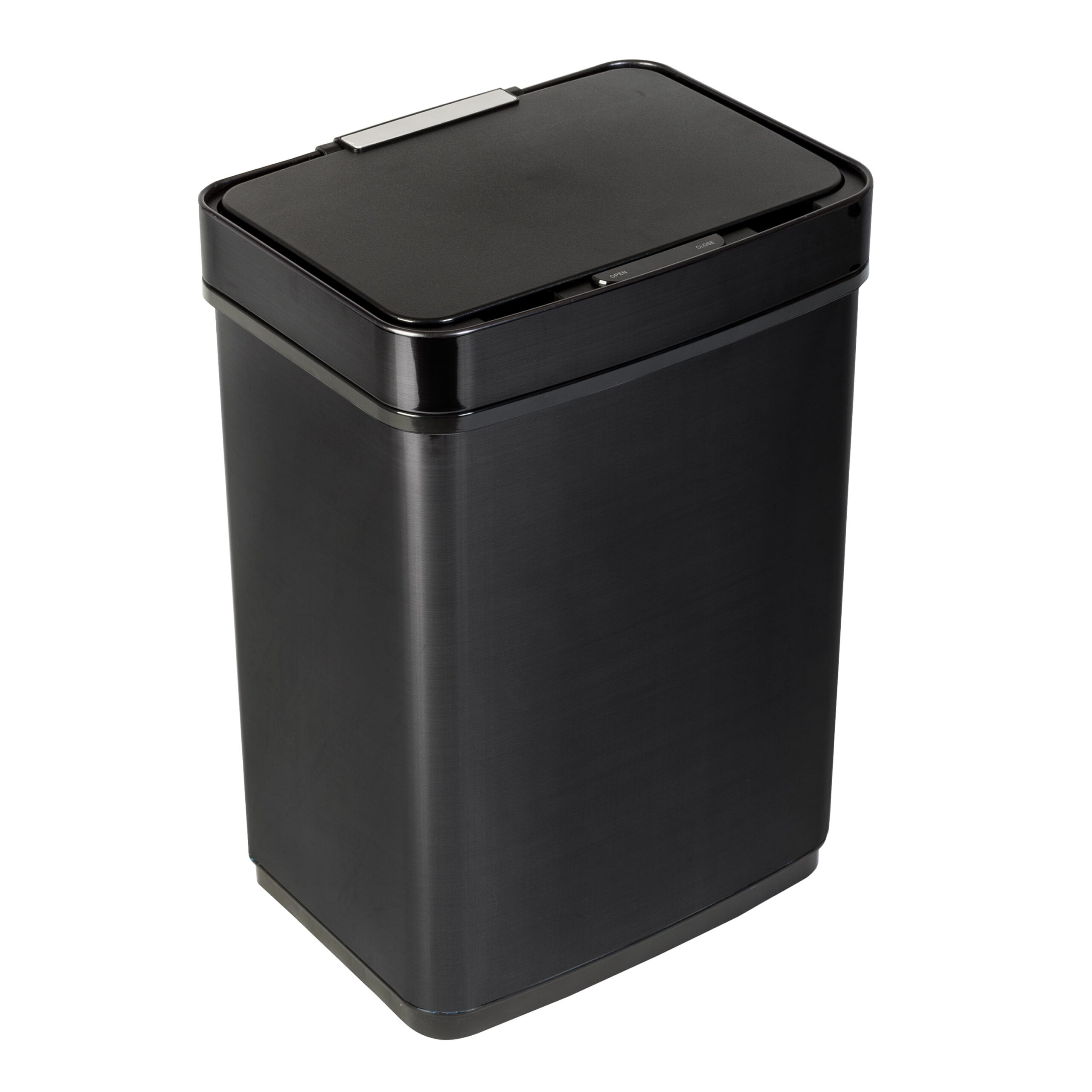 Honey Can Do 13.2 Gallon Trash Can. Touchless Kitchen Trash Can. Black Stainless Steel