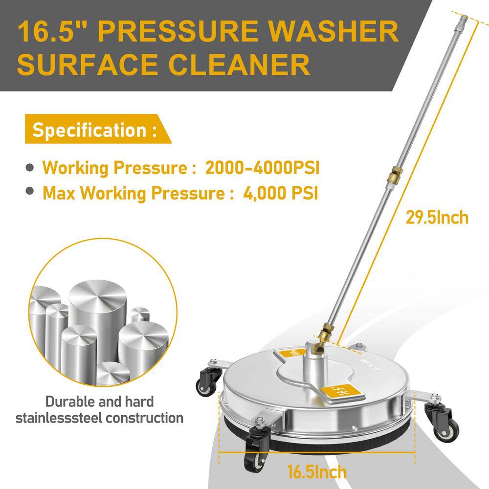EVEAGE YPXDJ0165-659 16.5 in. 4000 PSI 6 GPM Gas Pressure Washer Surface Cleaner
