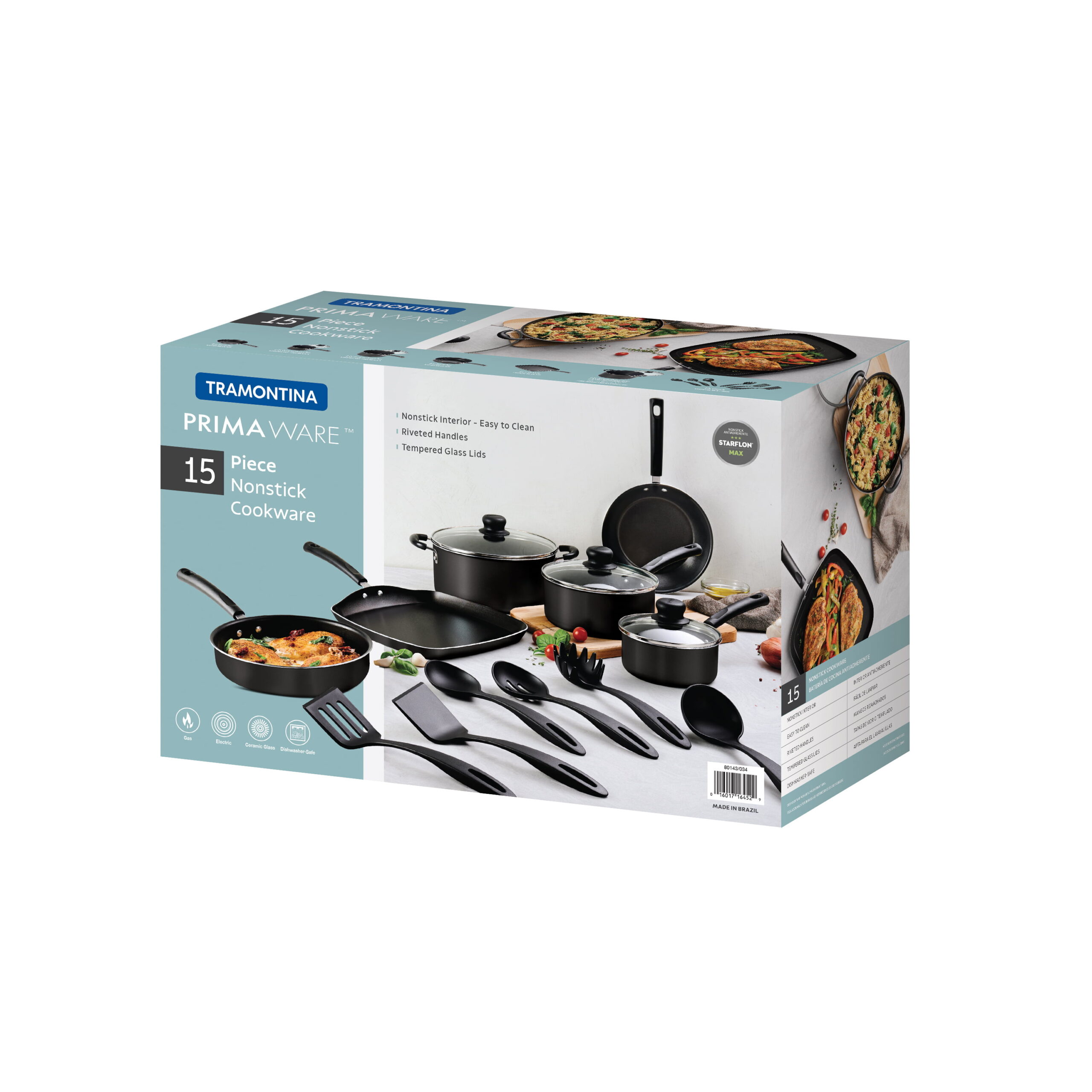 Tramontina 15 Pc Cookware Set - Storm Aluminum Nonstick