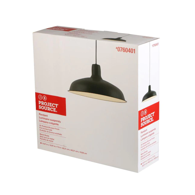 Project Source  Bronze Farmhouse Bell Pendant Light