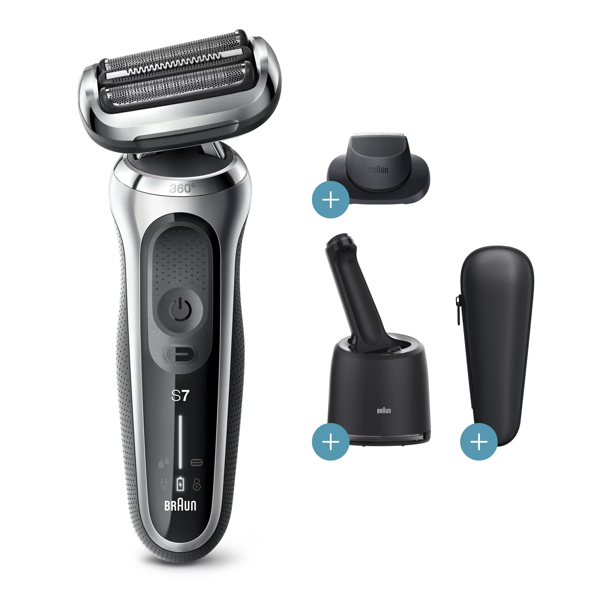 Braun Series 7 7071cc Flex Wet Dry Electric Razor for Men. Smart Care Center