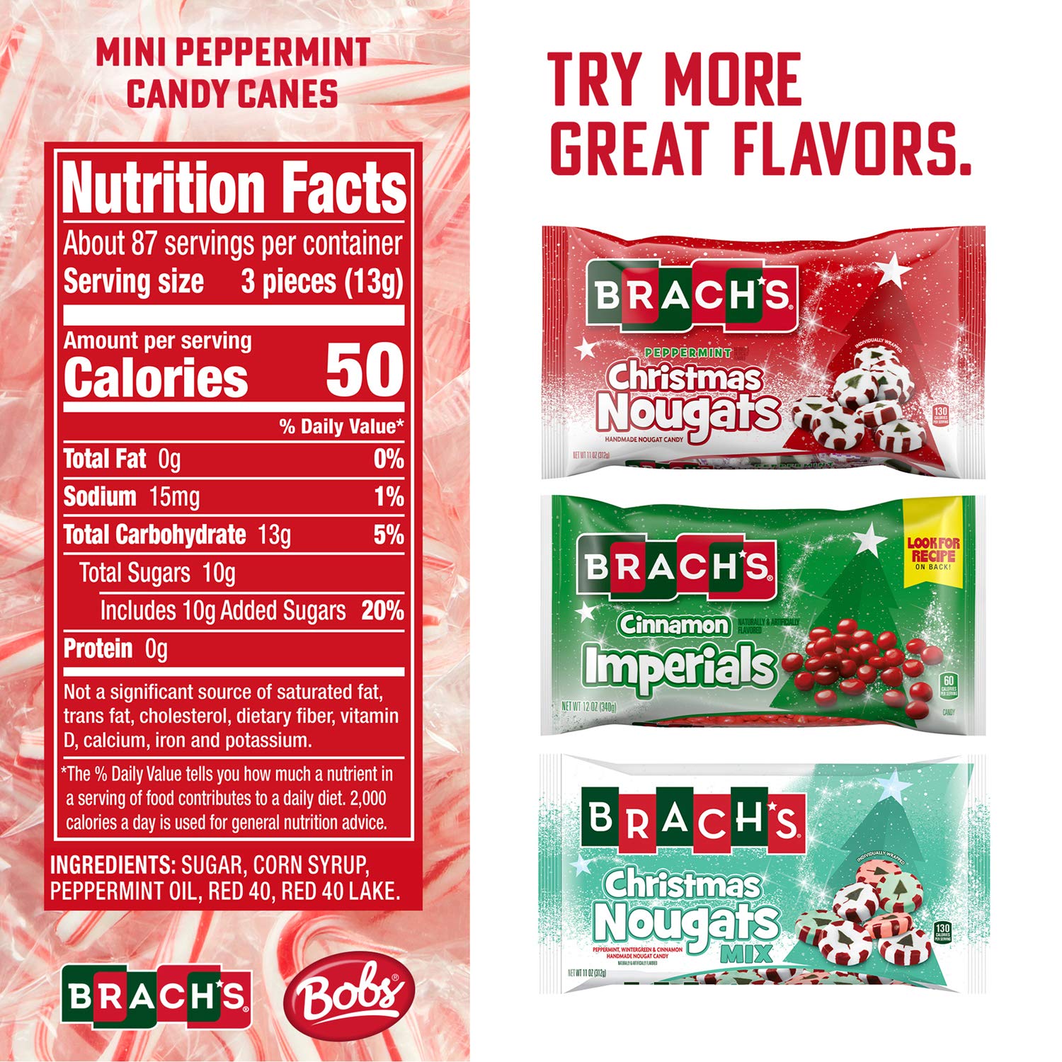 Brach-s Mini Candy Canes Tub. 260 Count