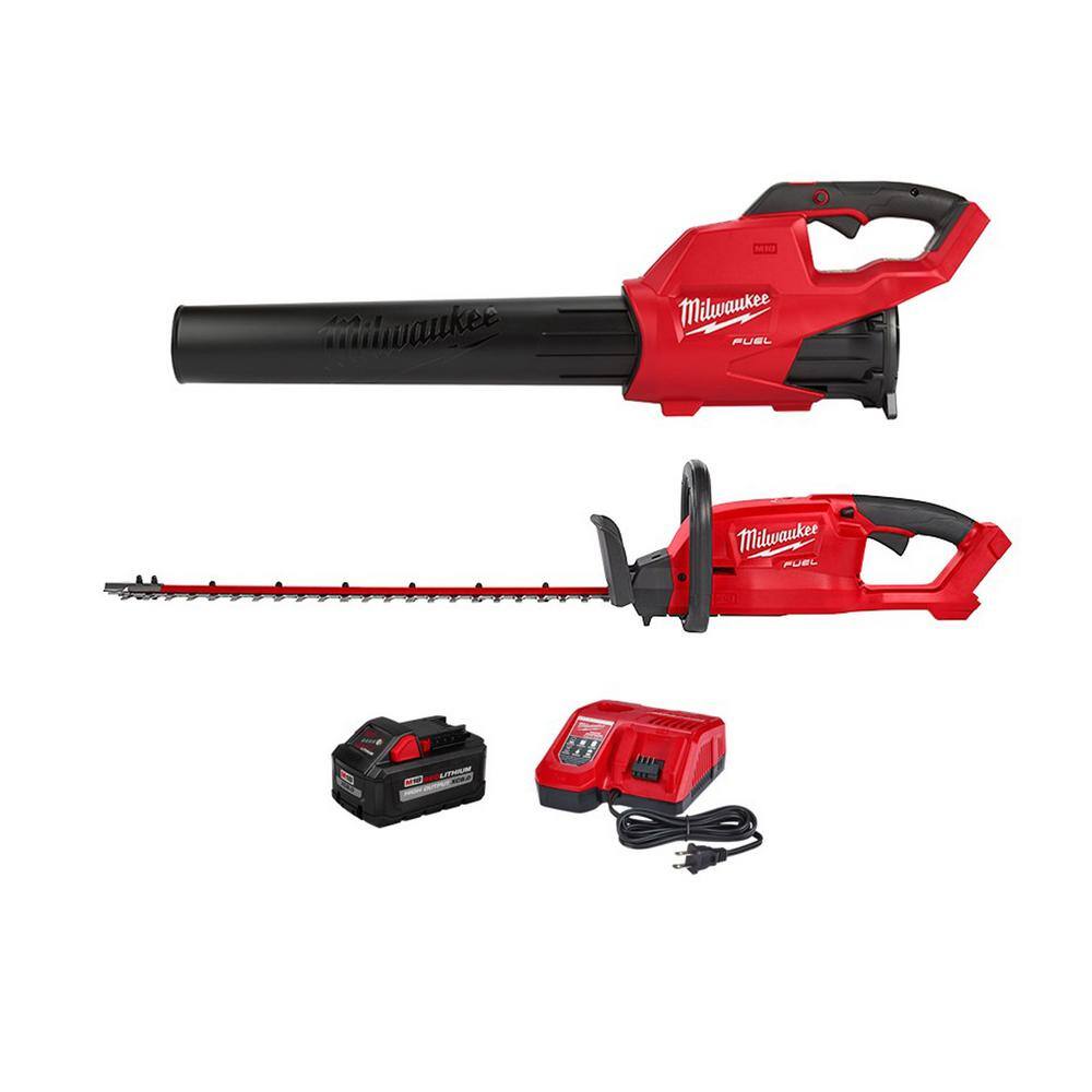 Milwaukee 2724-21HD-2726-20 M18 FUEL 120 MPH 450 CFM 18-Volt Lithium-Ion Brushless Cordless Handheld Blower Kit with M18 FUEL Hedge Trimmer(2-Tool)