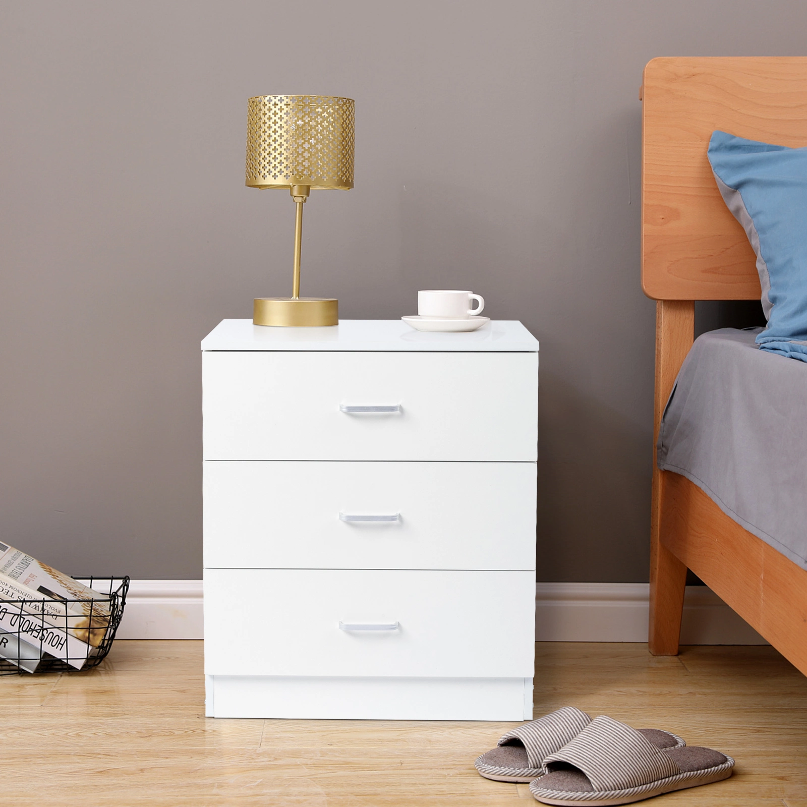 DISCOUNTTODAY 3-Drawer Dresser in White 22.05 x 13 x 25.98