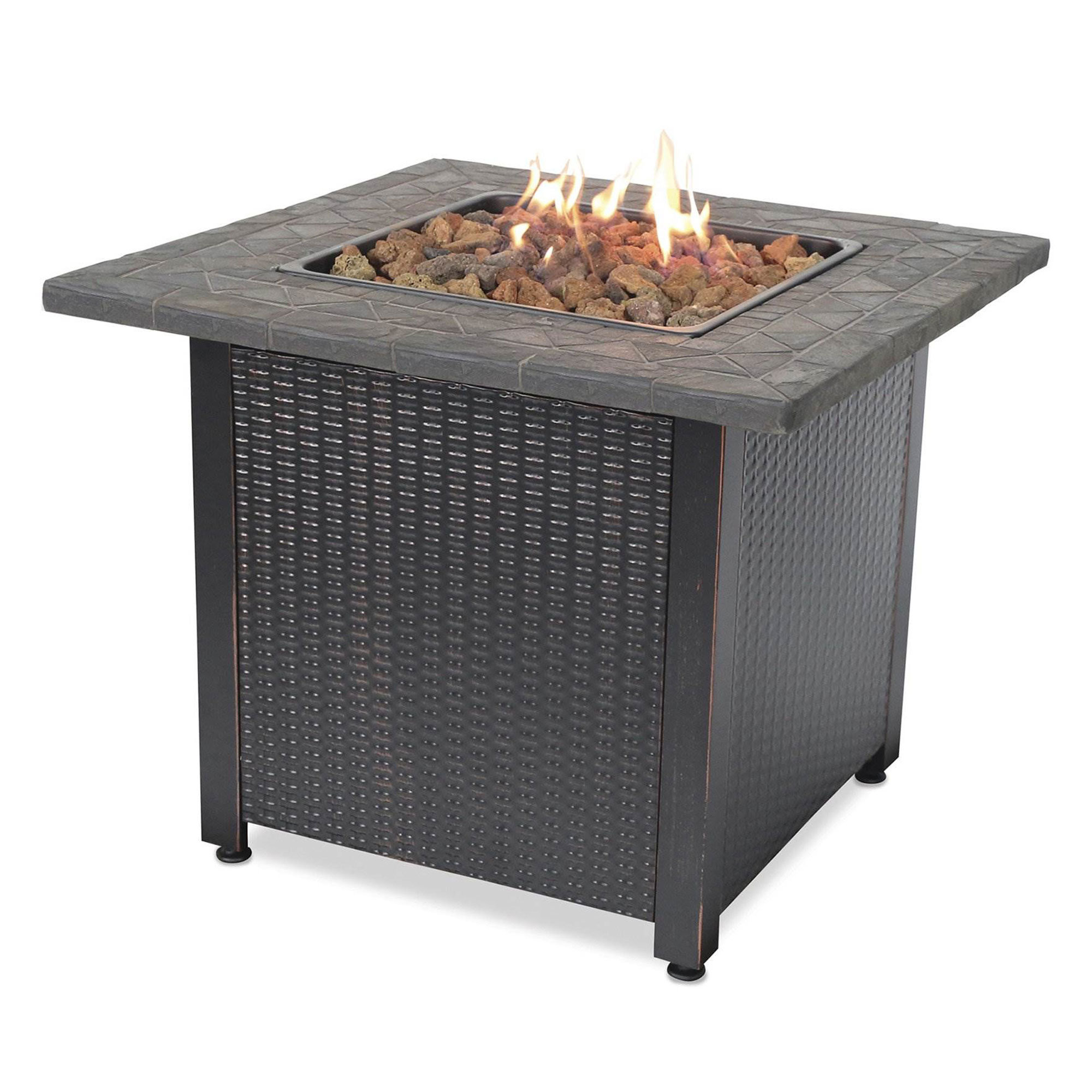 Endless Summer 30.000 BTU LP Gas Outdoor Fire Table W/Resin Mantel And Lava Rock