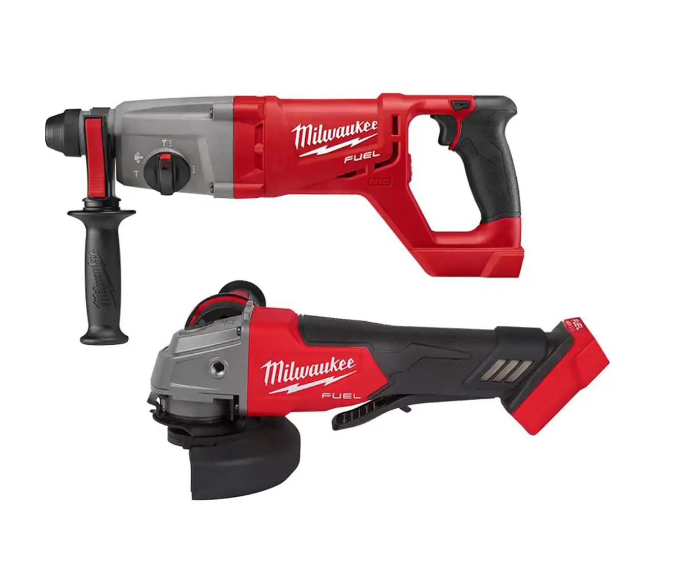 Milwaukee 2713-20-2880-20 M18 FUEL 18-Volt Lithium-Ion Brushless Cordless 1 in. SDS-Plus D-Handle Rotary Hammer with Grinder (2-Tool)