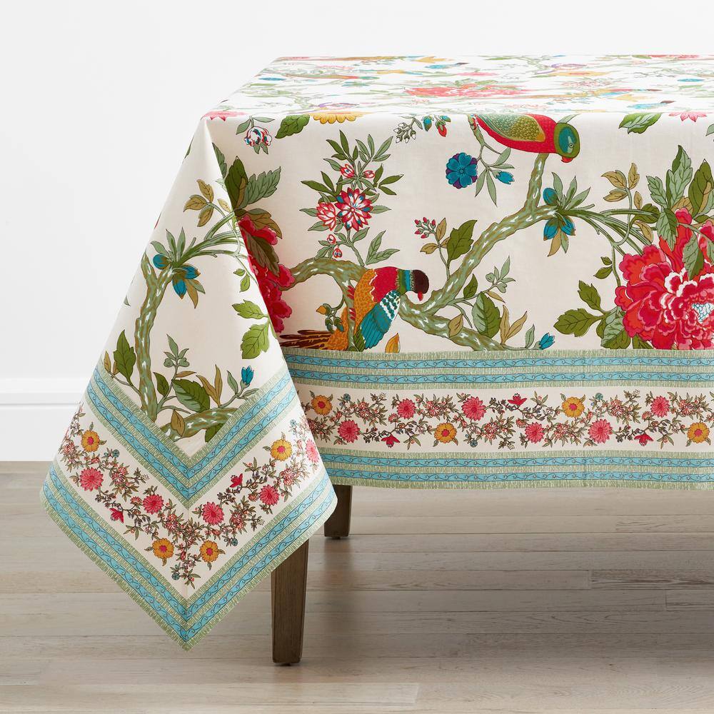 The Company Store  Bird 70 in. x 108 in. Multi Cotton Tablecloth