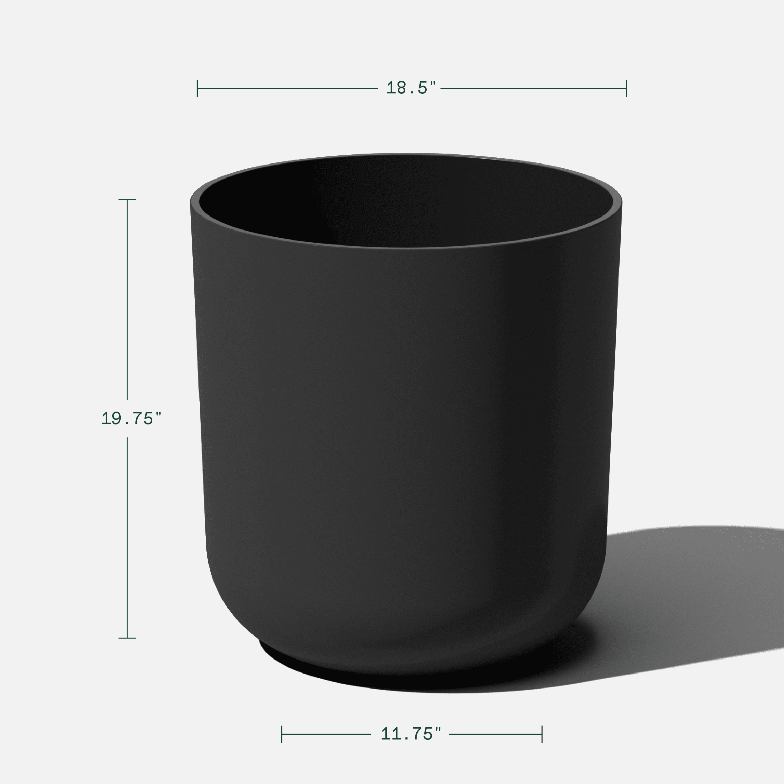 Veradek Pure Series Kona 20″ Planter Black