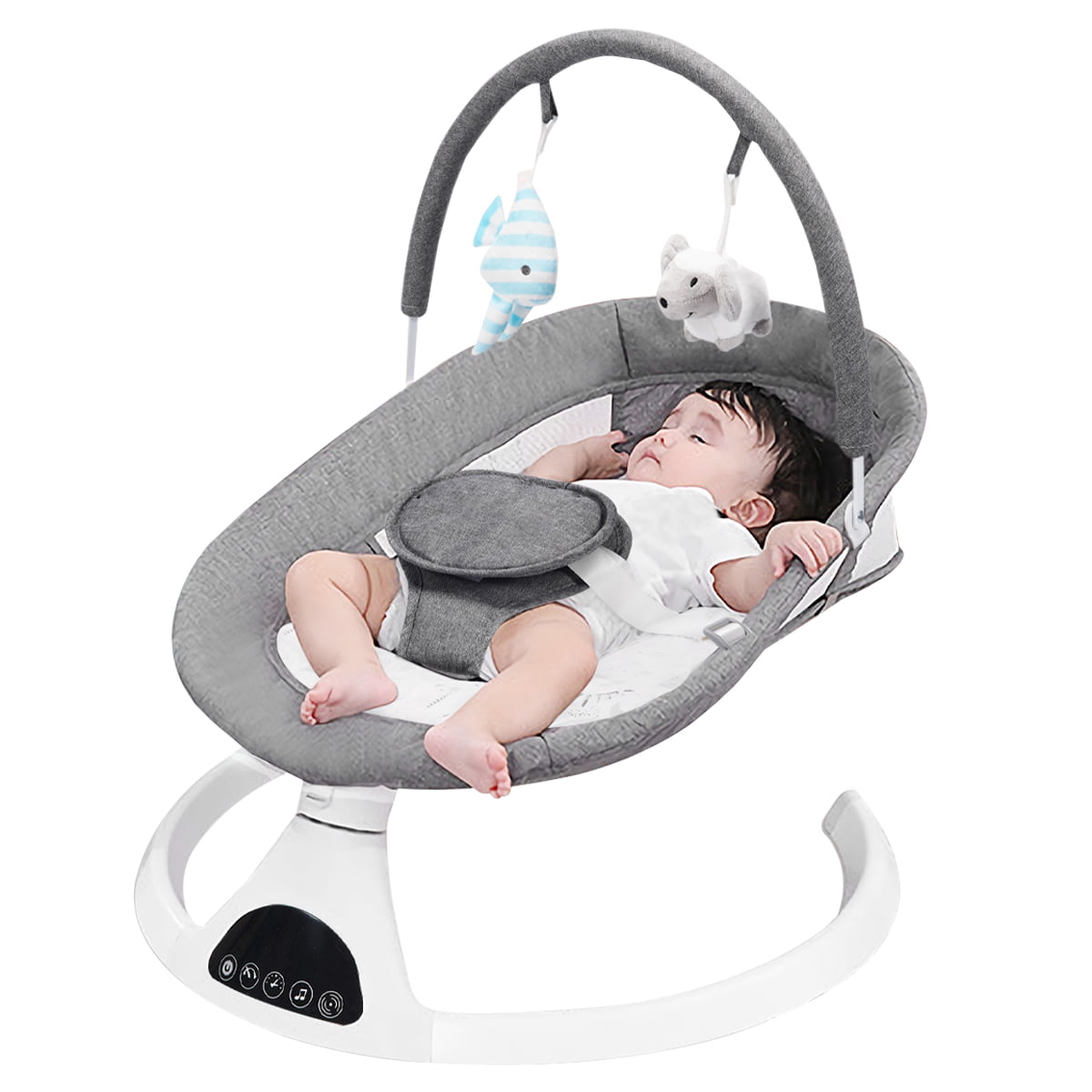 Electric Baby Swing for Infants. Bluetooth Swing Baby Bouncer Baby Rocker with Intelligence Timing. Gray