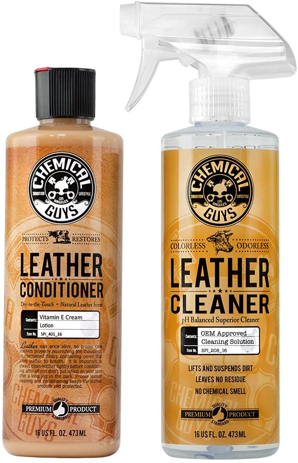 Chemical Guys _ Leather Cleaner and Leather Conditioner Kit for Use on Car Interiors. 16 Oz Bottles