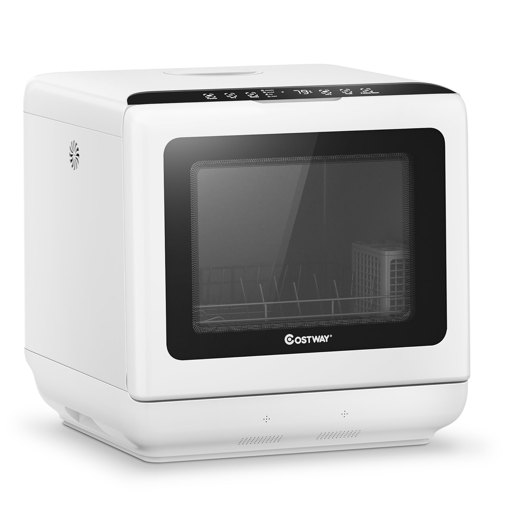 Costway Countertop Dishwasher Air Drying 5 Programs with 1.3-Gallon Built-in Water Tank