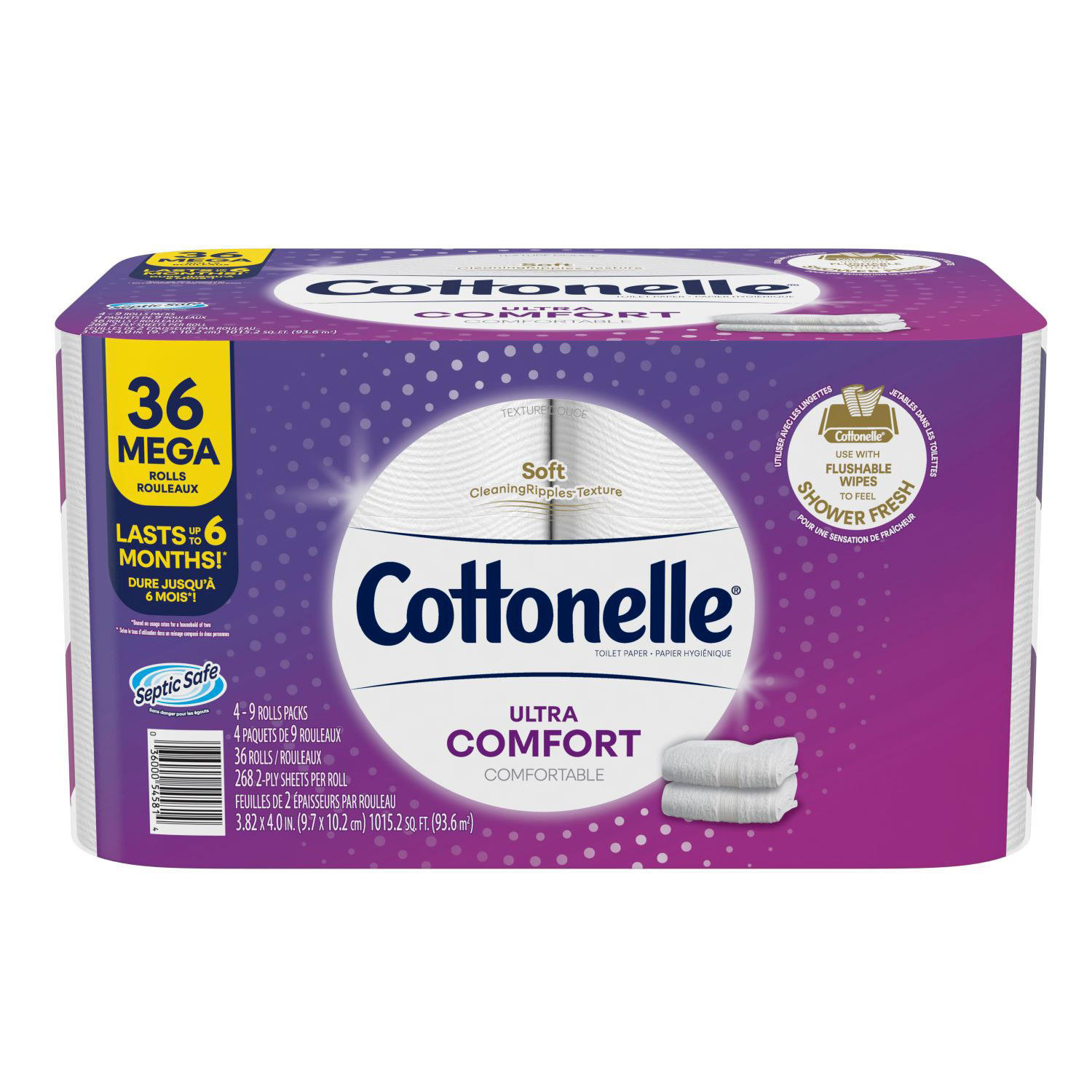 Cottonelle Ultra ComfortCare Toilet Paper (36 Mega Rolls. 268 sheets/roll)