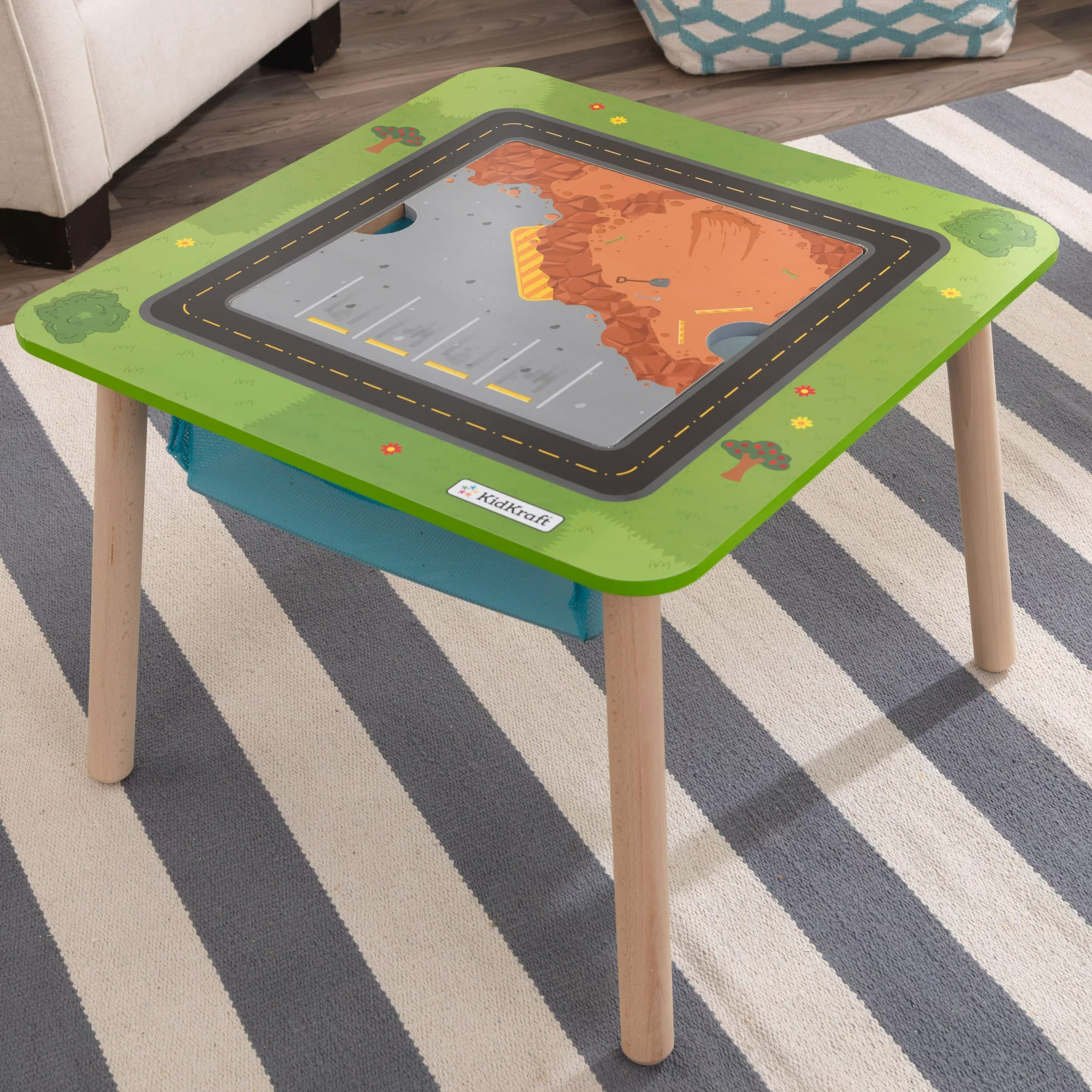 KidKraft Rocky Mountain Wooden Train Set & Table with 50 Pieces and Built-in Storage