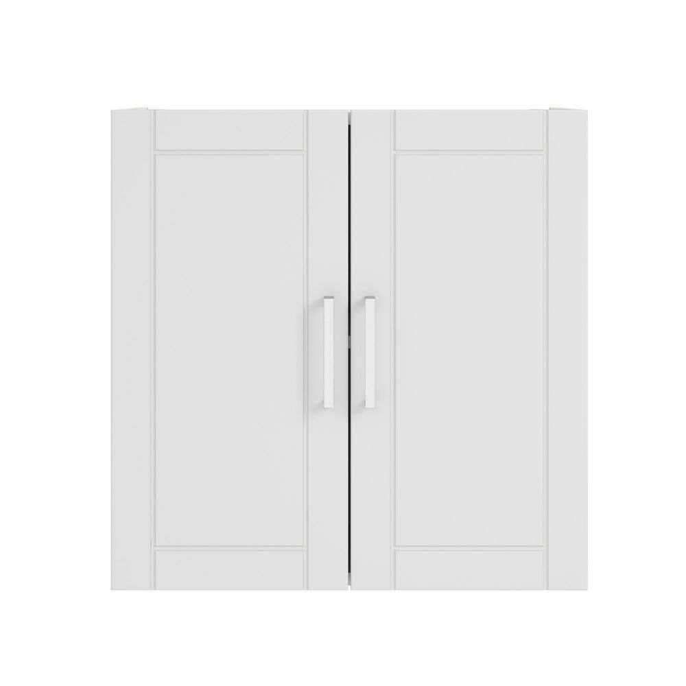 Ameriwood Home HD18922 Wood 2-Shelf Wall Mounted Garage Cabinet in Gray (24 in W x 24 in H x 12 in D)