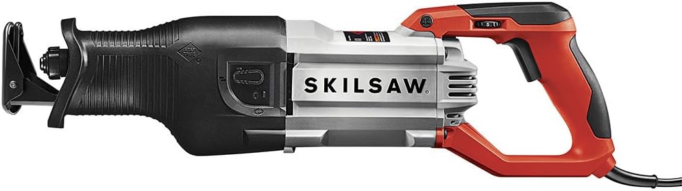 SKILSAW SPT44-10 Heavy Duty Reciprocating Saw with Carrying Case. Red