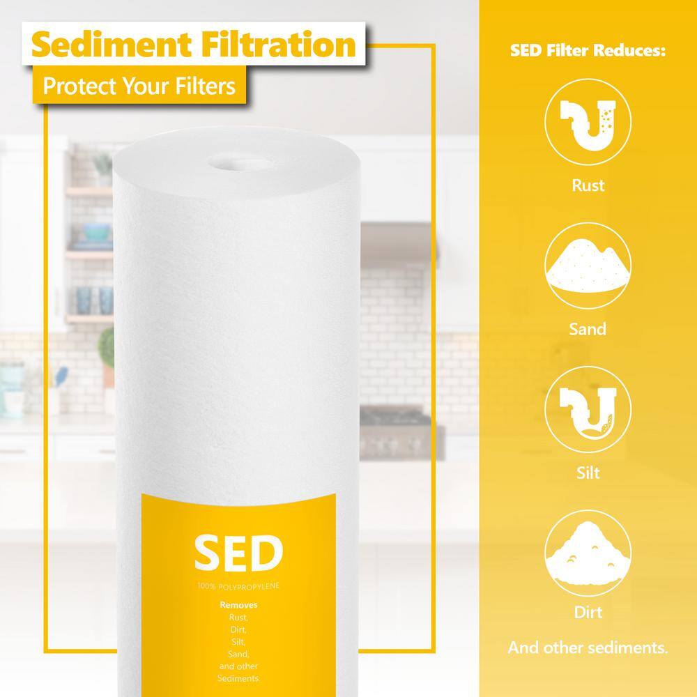 Express Water FLTWH2045S10 10 Pack Sediment Replacement Filter - Whole House Replacement Water Filter - SED High Capacity Filter