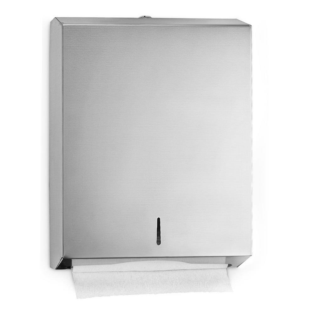 Alpine Industries 480-2PK Stainless Steel Brushed C-Fold/Multi-Fold Paper Towel Dispenser (2-Pack)