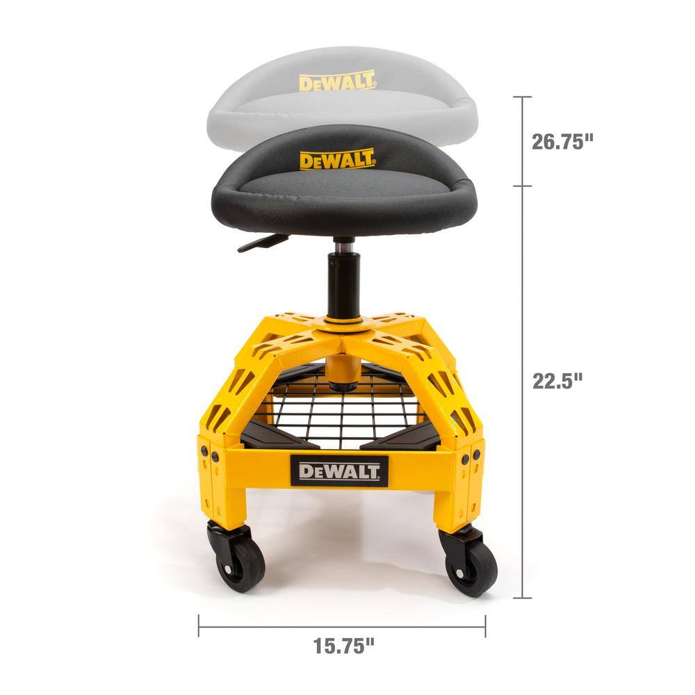 DEWALT DXSTAH025 24 in. H x 16 in. W x 16 in. D Adjustable Shop Stool with Casters