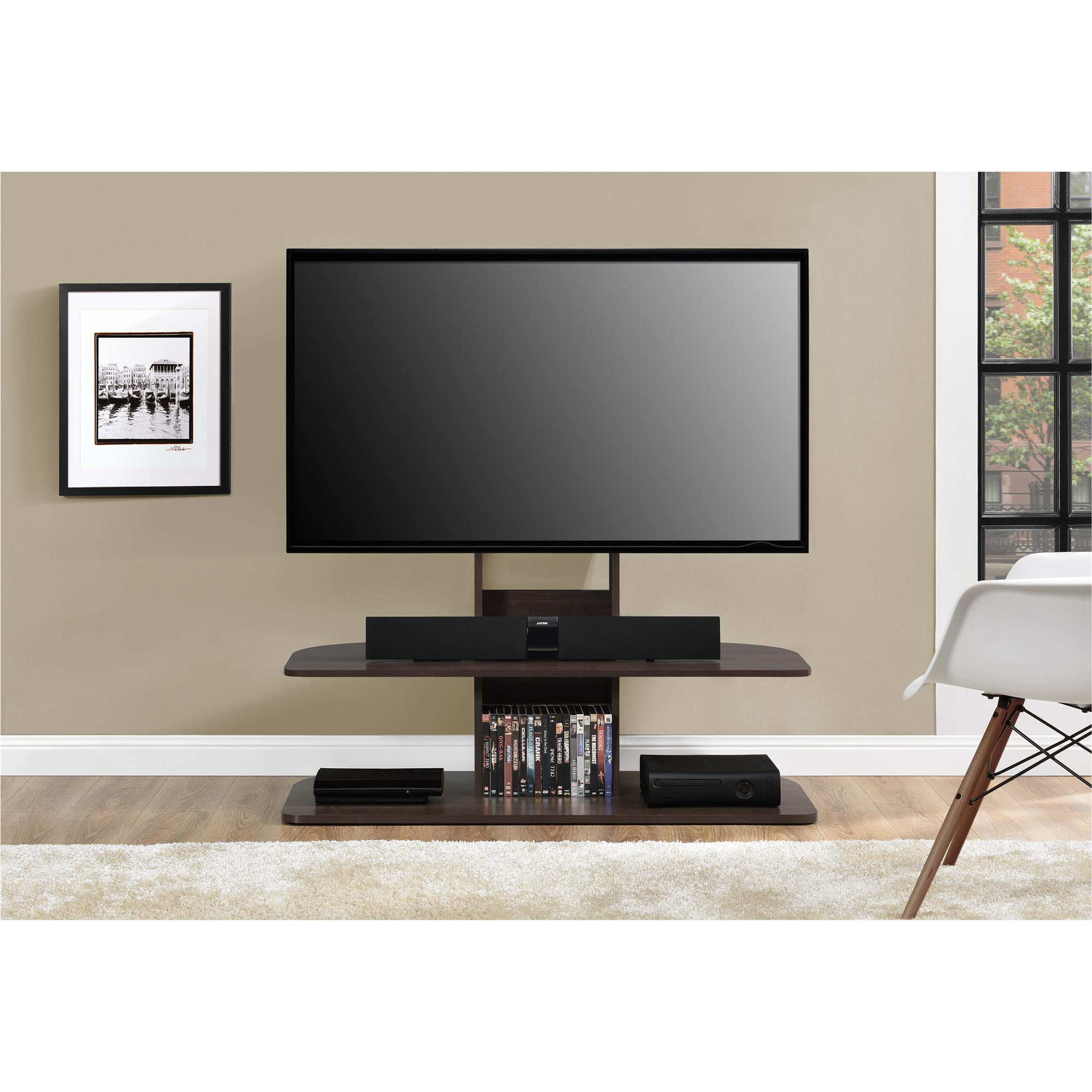 Ameriwood Home Galaxy XL TV Stand with Mount for TVs up 65″. Espresso - Walnut