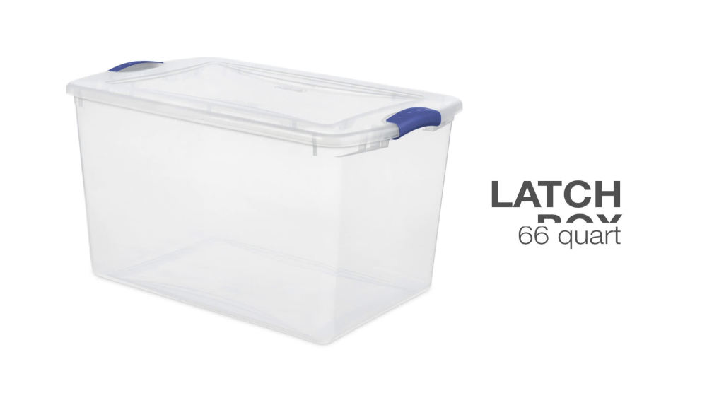 Sterilite 66 Quart. Latch Box Plastic. Stadium Blue. Set of 6
