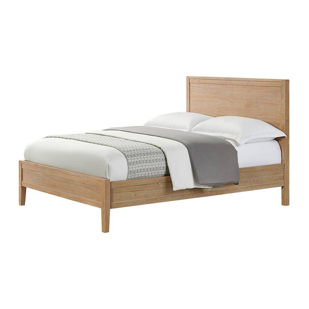 Alaterre Furniture  Arden Panel Wood Queen Bed in Light Driftwood (65 in. W x 86 in. D x 50 in. H