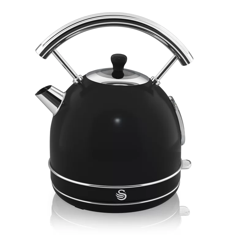 Swan SK34020BN Retro Dome Tea Kettle. 1.7 Liters. Black