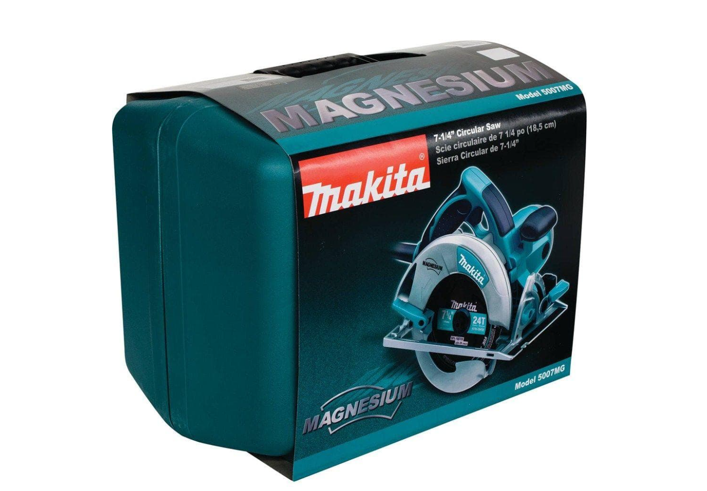 Makita 5007MG 15 Amp 7-1/4 in. Corded Lightweight Magnesium Circular Saw with LED Light. Dust Blower. 24T Carbide blade. Hard Case