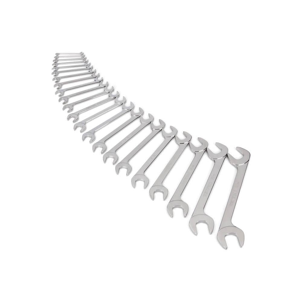 TEKTON WAE90202 6 mm to 32 mm Angle Head Open End Wrench Set (22-Piece)