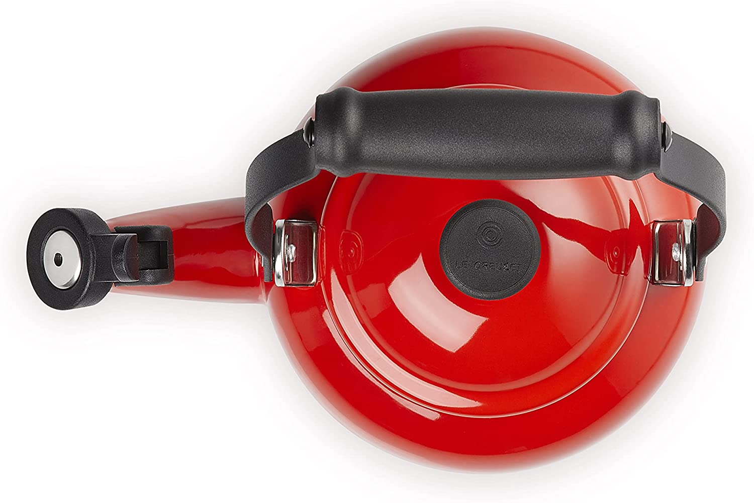 Le Creuset Q9401-67 Enamel On Steel Demi Tea Kettle. 1.25 qt.. Cerise