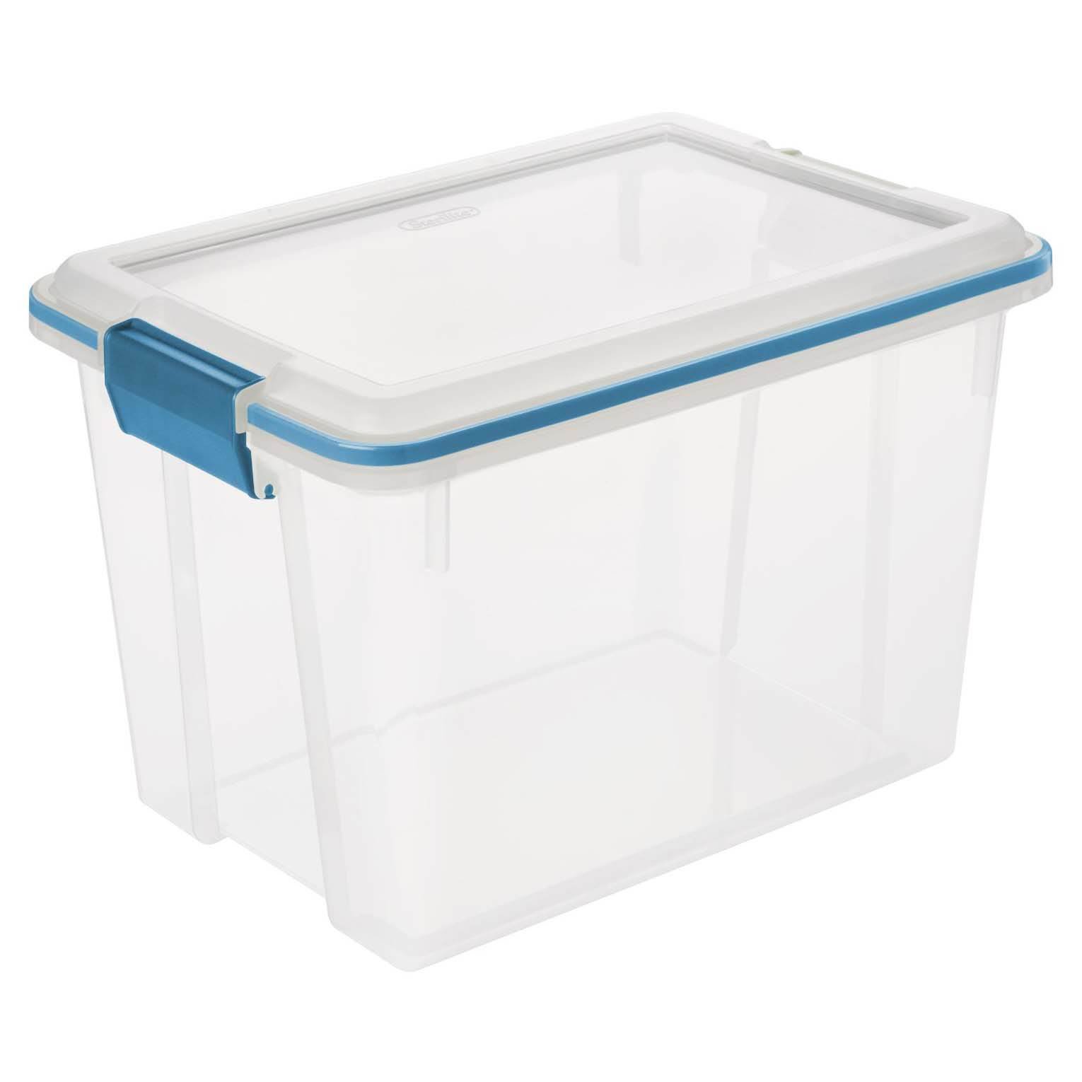 Sterilite 20 Quart Clear Plastic Stacking Storage Container with Gasket Lid (6 Pack)