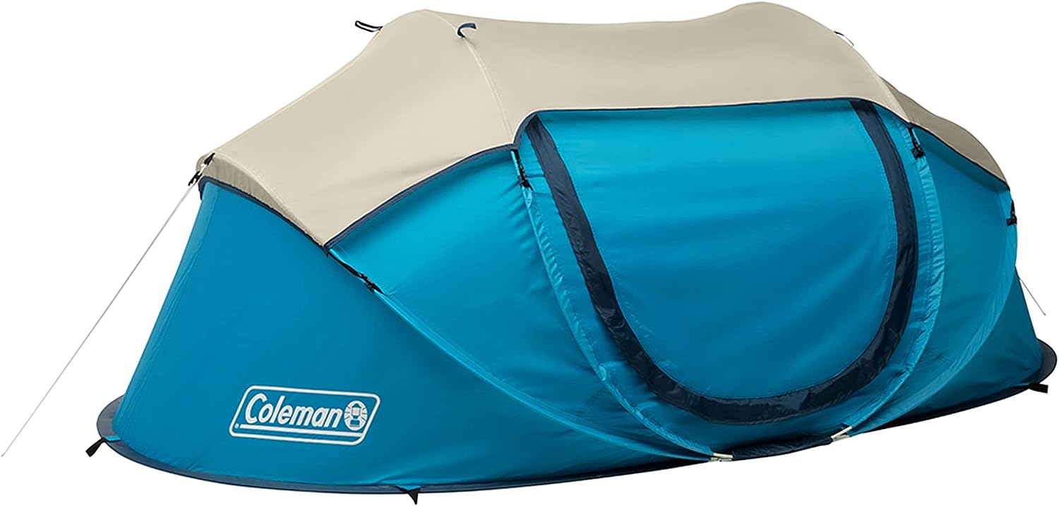 Coleman Pop-Up Camping Tent with Instant Setup. 2/4 Person Tent Sets Up in 10 Seconds. Includes Pre-Assembled Poles. Adjustable Rainfly. and Taped Floor Seams