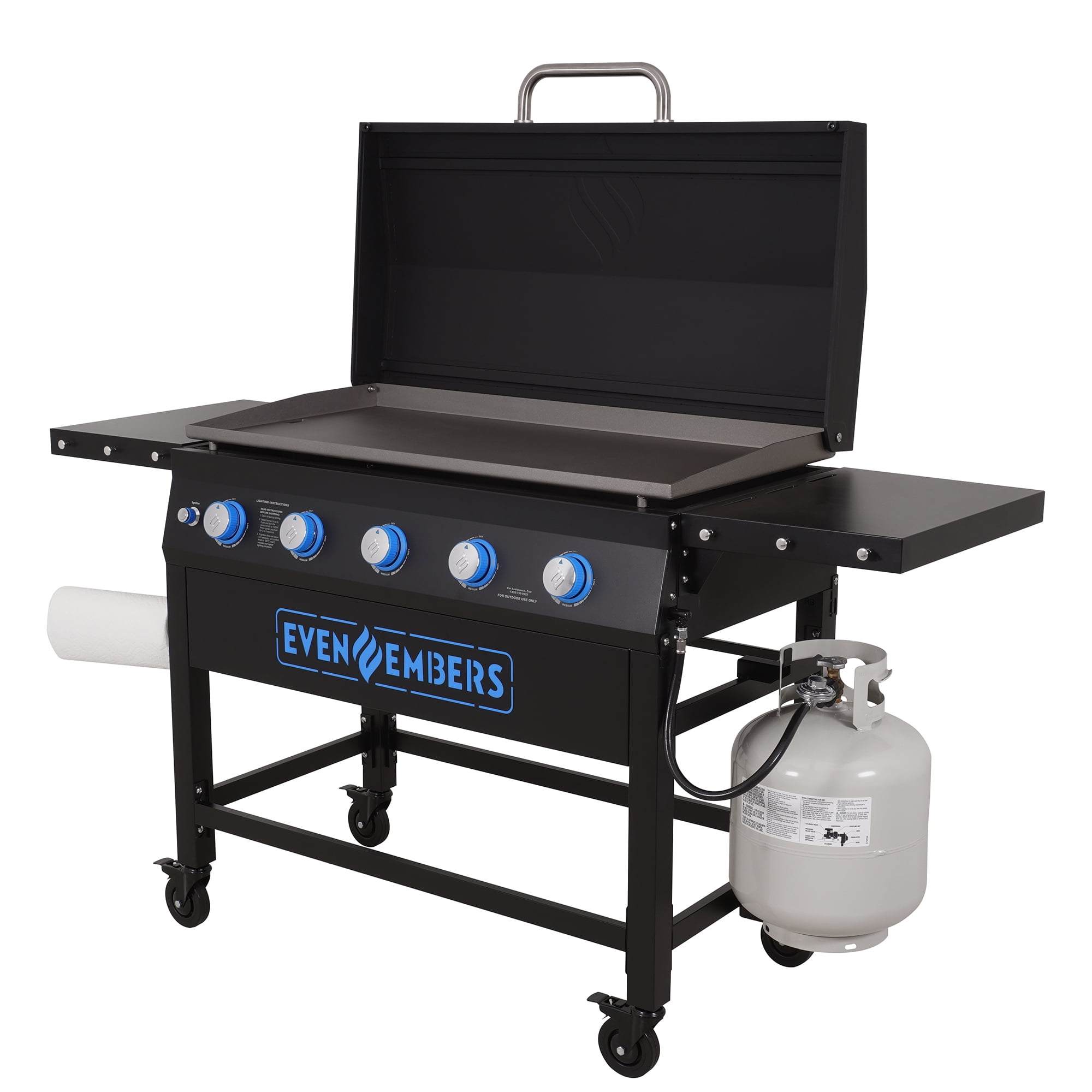 Even Embers Five Burner Gas Griddle with Lid