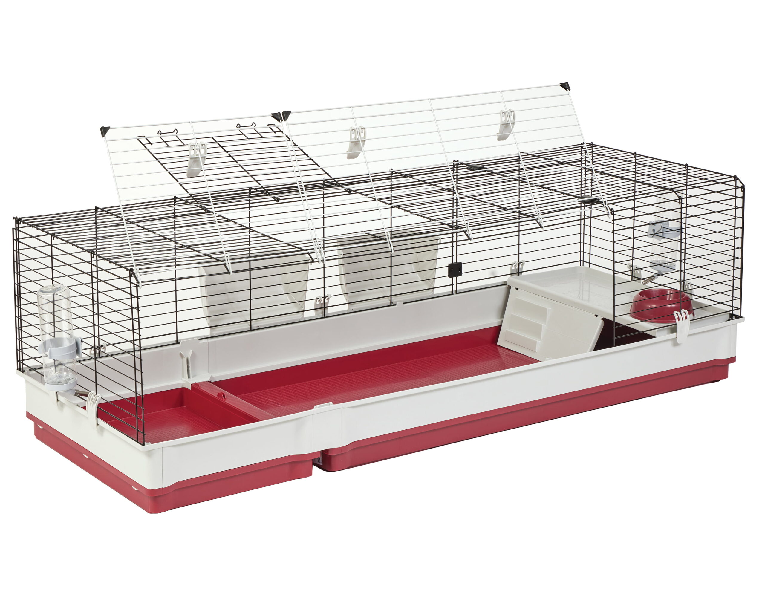Midwest Homes for Pets Deluxe Rabbit & Guinea Pig Cage. XX-Large. White & Red