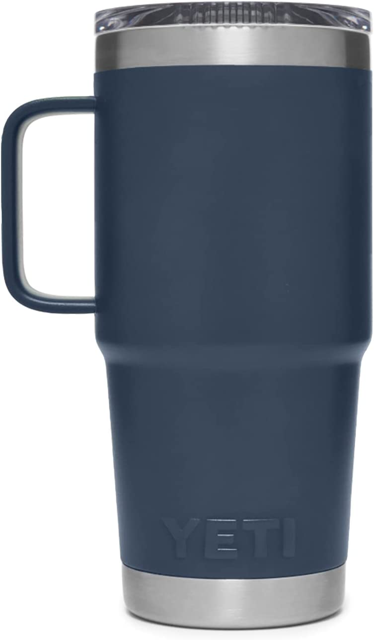 YETI Rambler 20 oz Travel Mug. Stainless Steel. Vacuum Insulated with Stronghold Lid. Navy