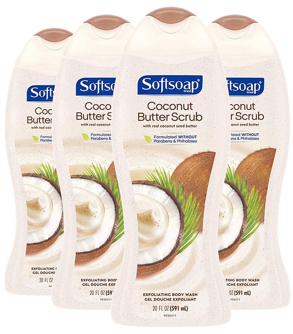 Softsoap Exfoliating Body Wash Scrub for Women. Coconut Butter - 20 fluid ounce