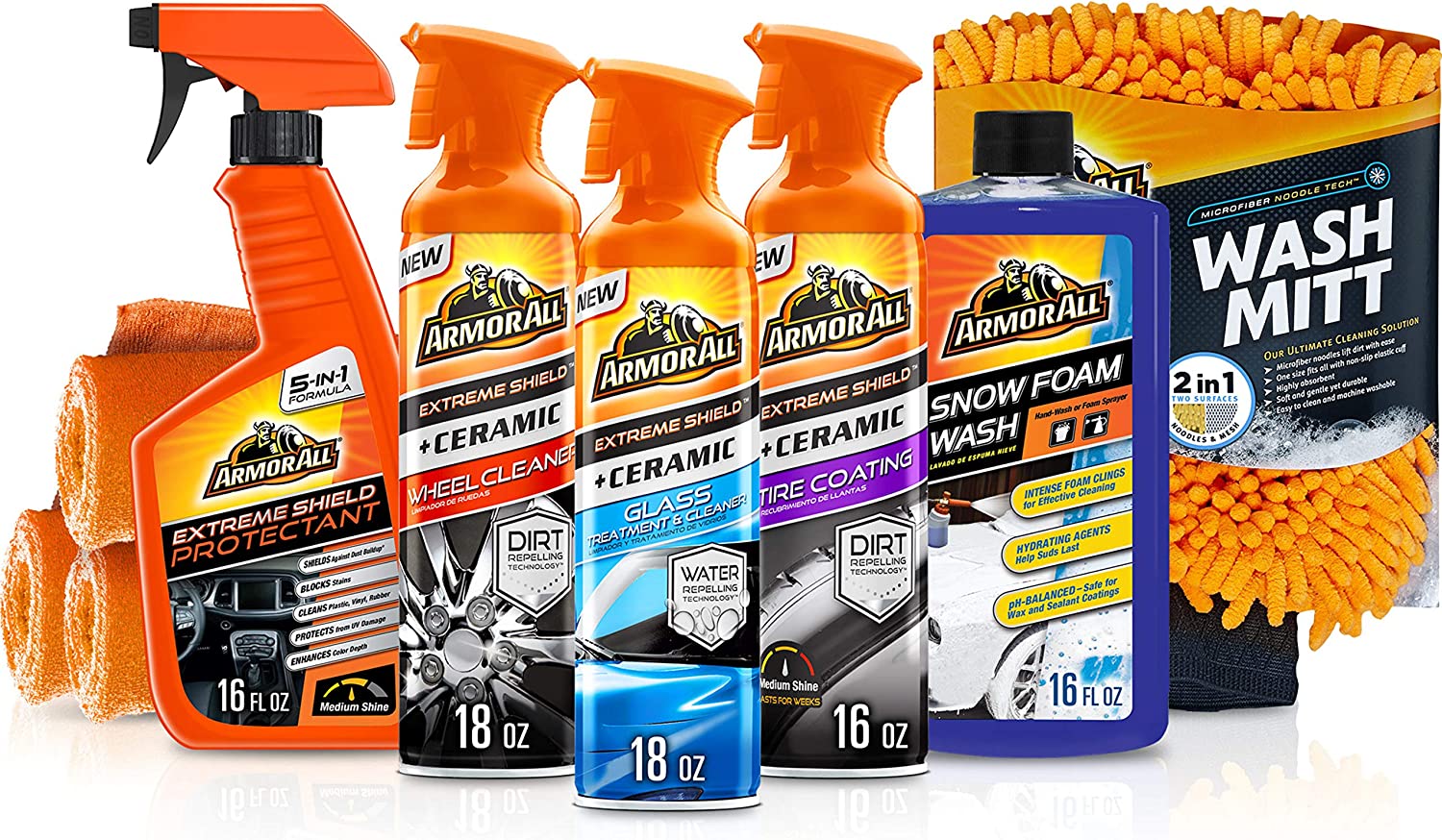 Armor All Ultimate Car Detailing Kit. Includes Car Wash. Glass Cleaner. Tire Cleaner. Microfiber Accessories