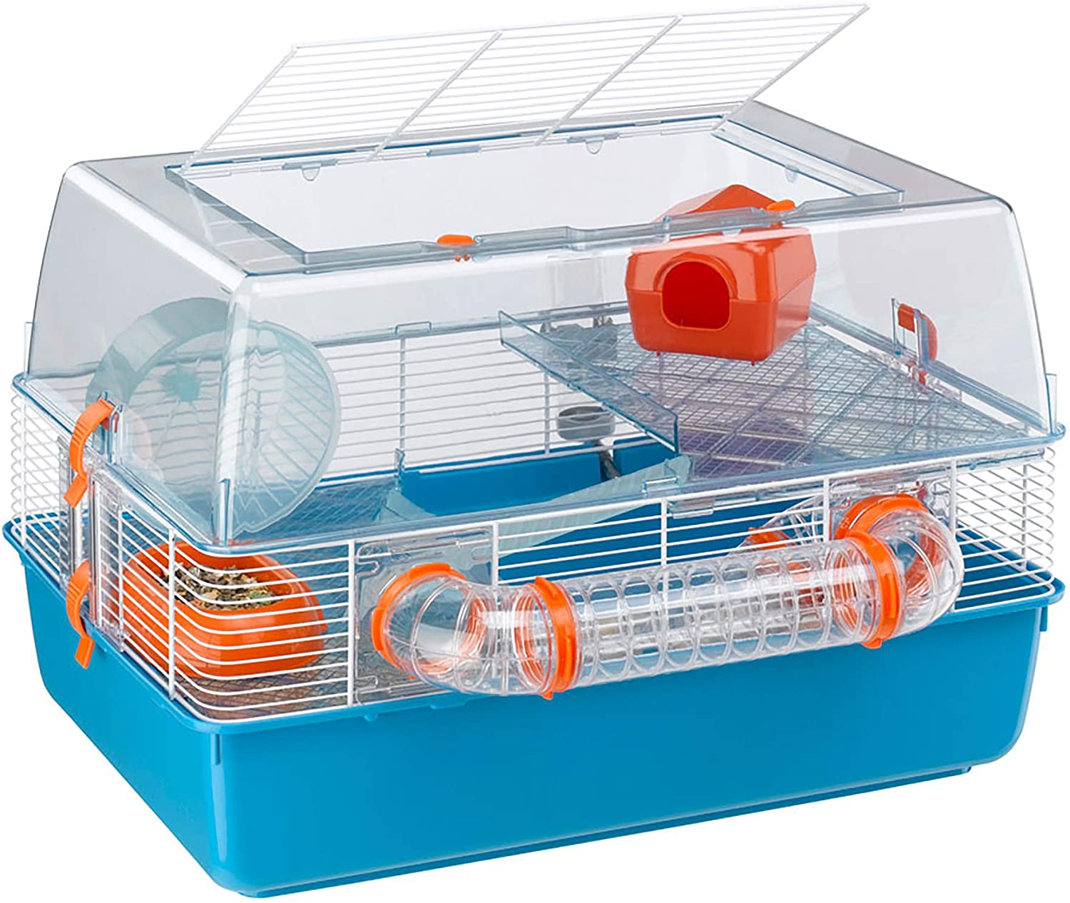Ferplast Duna Fun Hamster Cage | Multi-Tier Hamster Cage Includes All Accessories | 21.65L x 18.5W x 14.76H Inches