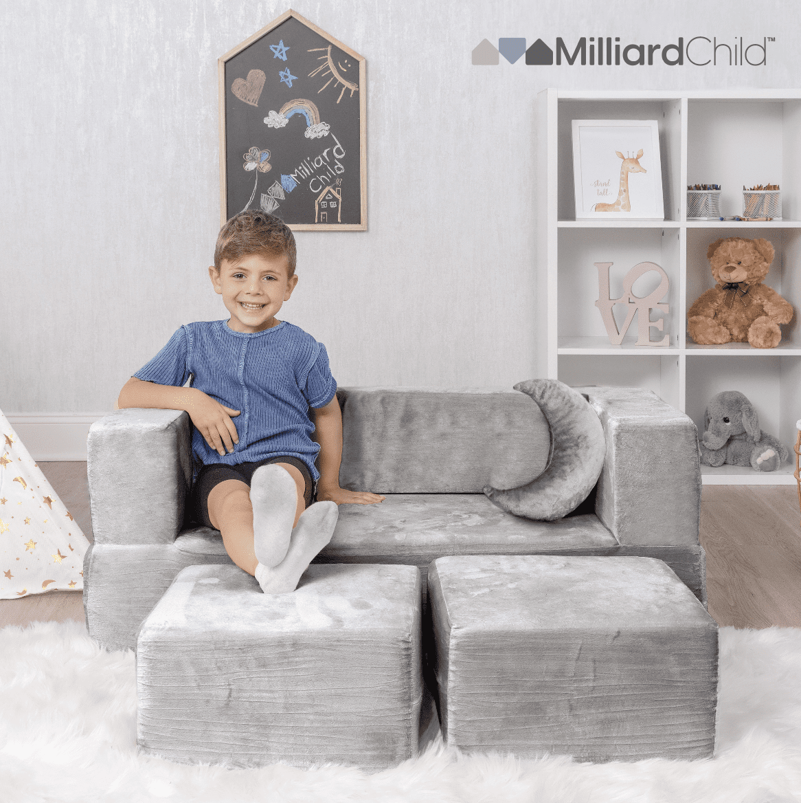 Milliard Kids Couch - Modular Kids Sofa for Toddler and Baby