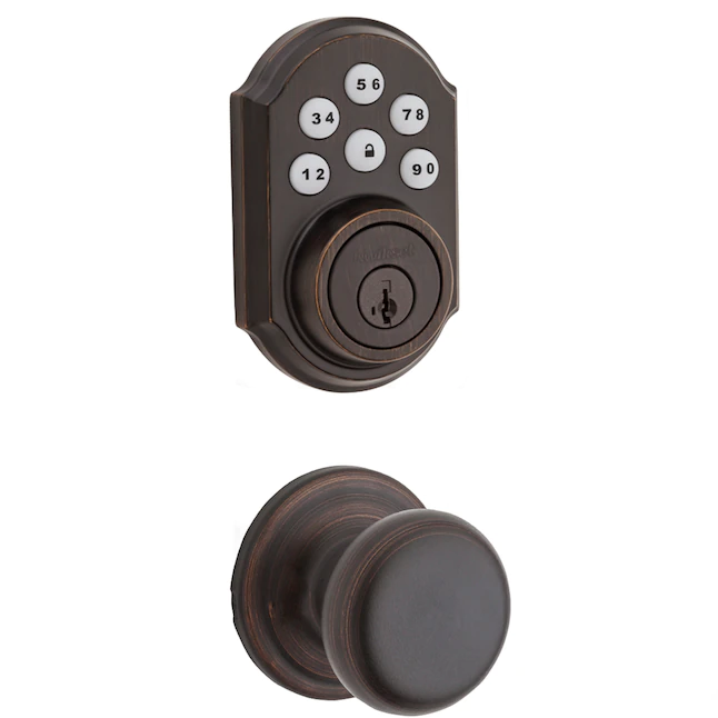 Kwikset  Electronics SmartCode Deadbolts Lock Touchpad Venetian Bronze Single Cylinder Electronic Deadbolt Lighted Keypad