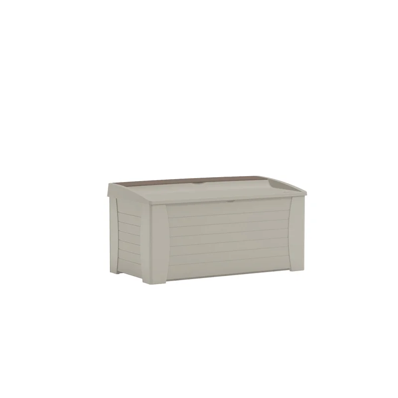 Suncast DB12000 127 Gallon Outdoor Resin Deck Storage Box. Taupe