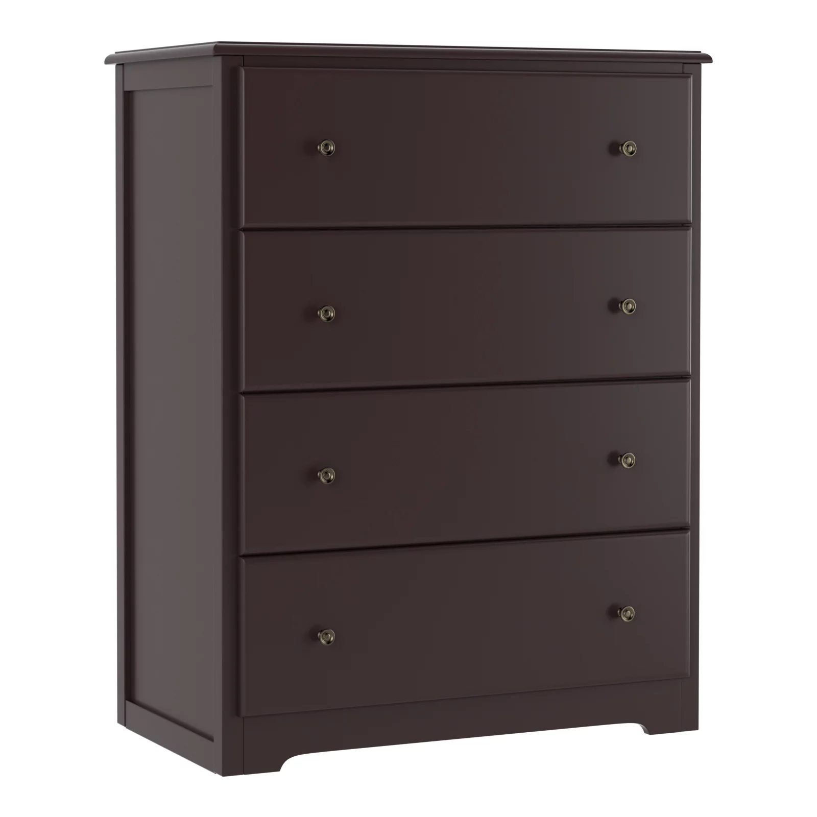 Homfa Dresser for Bedroom. Horizontal Dresser Chest with 4 Drawers. Dark Brown