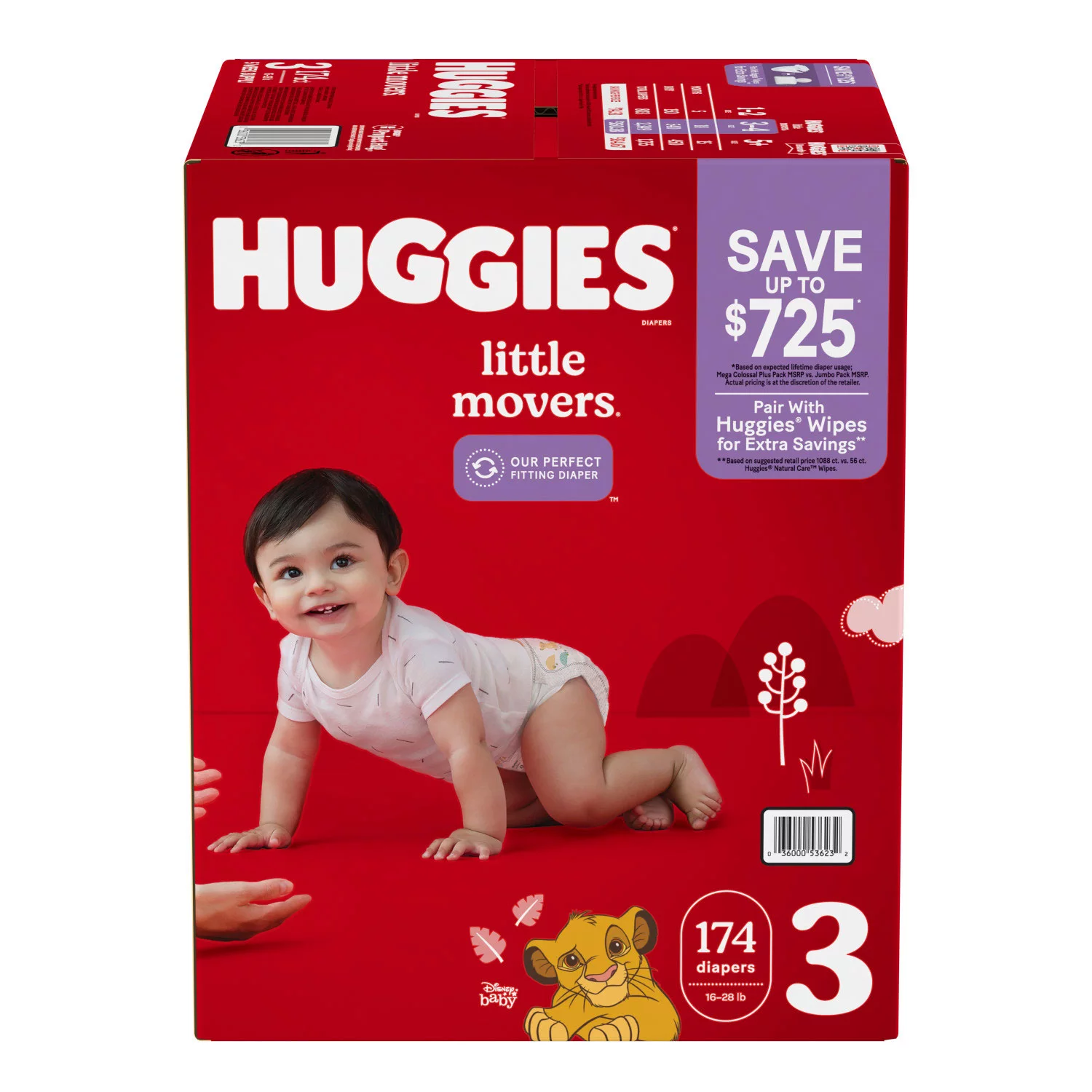 Baby Diapers Size 3 (16-28 lbs). 174ct. Huggies Little Snugglers