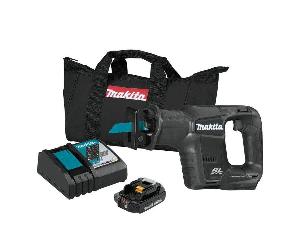 Makita Reciprocating Saw XRJ07R1B 18-Volt LXT Sub-Compact Lithium-Ion Brushless Cordless (2.0 Ah)
