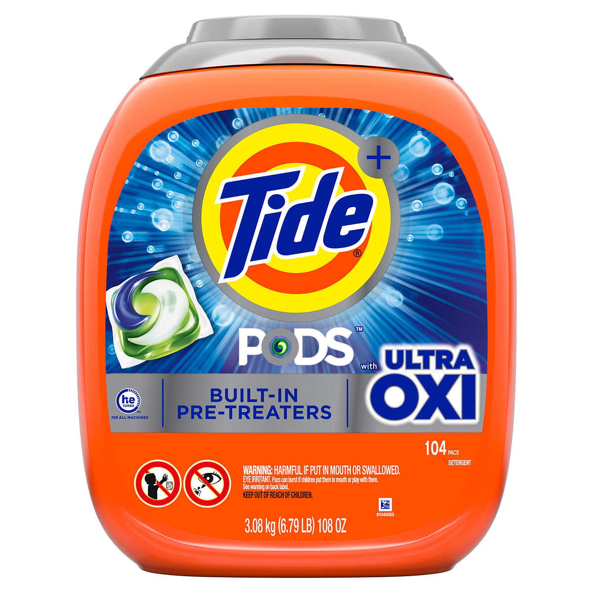 Tide Pods with Ultra Oxi HE Laundry Detergent Pods. 104 Count