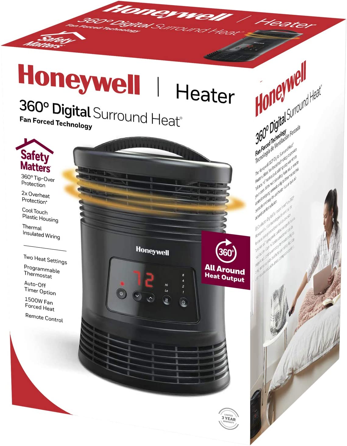 Honeywell HHF370B 360 Degree Surround Fan Forced Heater