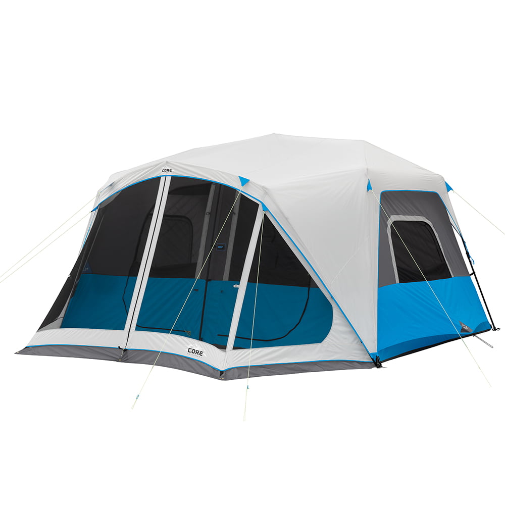 Core Equipment 14′ x 10′ Lighted Instant Cabin Tent with Screen Room. Sleep 10