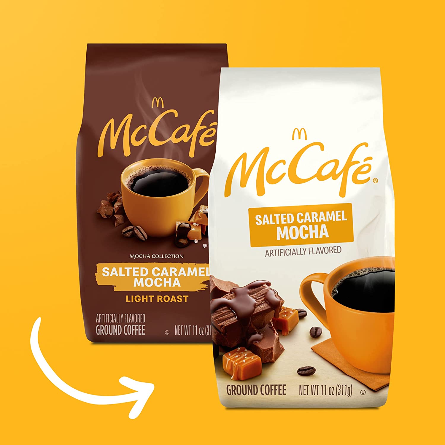 McCafe Salted Caramel Mocha. Ground Coffee. Flavored. 11oz. Bagged