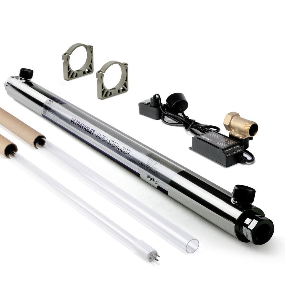 ISPRING UVF55FS 55-Watt Whole House UV Water Filtration System with Smart Flow Sensor Switch. 110-Volt. 12 GPM