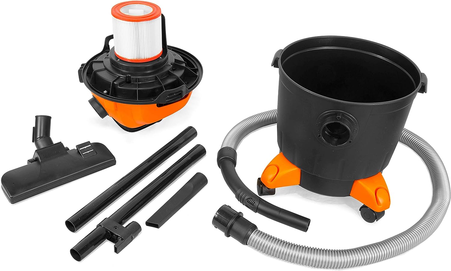 WEN VC4710 10-Amp 5-Gallon Portable HEPA Wet/Dry Shop Vacuum and Blower with 0.3-Micron Filter. Hose. and Accessories.Orange