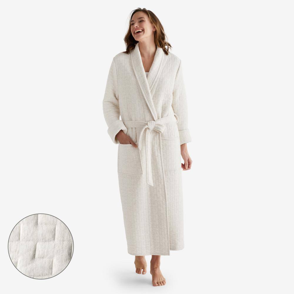 The Company Store  Air Layer Women-s Extra Small Off White Cotton Robe - White/XS